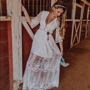 White Boho Dress